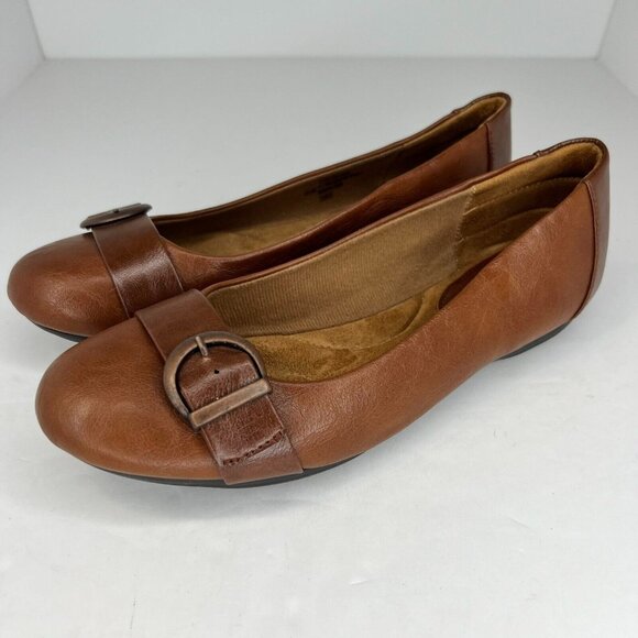 Euro Soft Womens CBW022 Brown Slip On Round Toe Low Solid Size 9.5M Ballet Flats - Picture 1 of 9